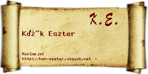 Kék Eszter névjegykártya